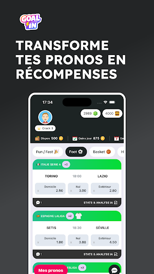 Goal’in – Jeu pronos sportifs Screenshot 0