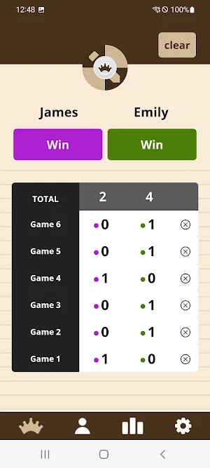Checkers: Draught Scorepad Screenshot 0
