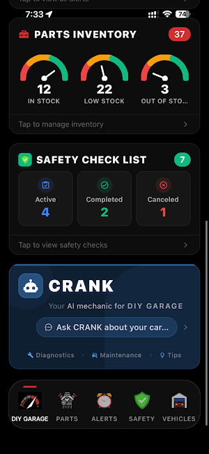 DIY Garage: Car & Service Log Screenshot 1
