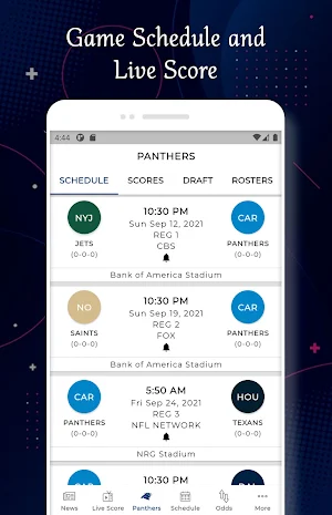Carolina - Football Live Score & Schedule Screenshot 1