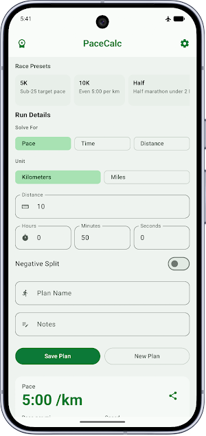 Running Pace Calculator Screenshot 0