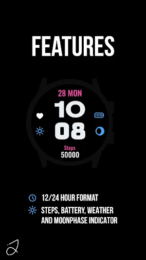 Simple Icons Watch Face Screenshot 1