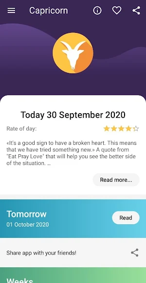 Capricorn Horoscope Screenshot 1