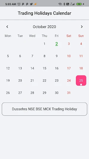Traders Calendar Screenshot 2