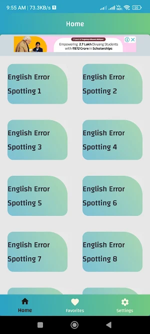 English Error Spotting MCQ Screenshot 0