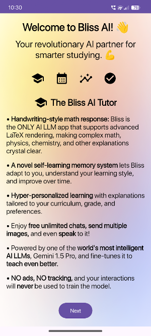 Bliss AI: AI Tutor & Study Pal Screenshot 0
