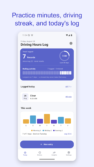 Driving Hours Log: Permit Screenshot 0