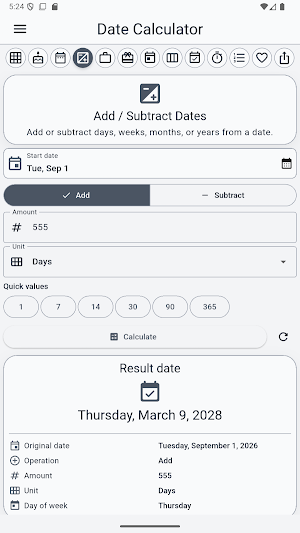 Date Calculator Screenshot 2