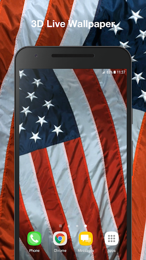 3D American Flag Live Wallpaper Screenshot 0