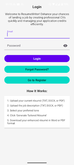 Resume Tailor Screenshot 0