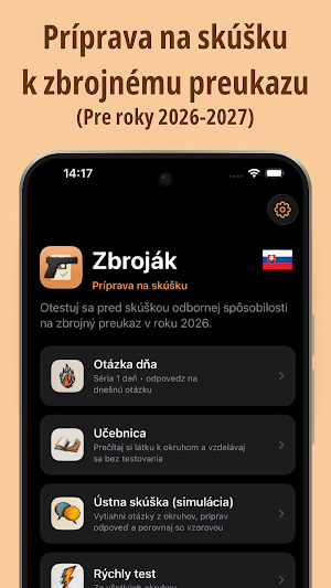Slovak Gun License Exam 2026 Screenshot 0
