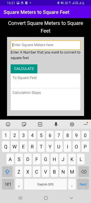 Square Meters to Square Feet Screenshot 1