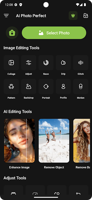 AI Photo Editor Neon Glitch Screenshot 1