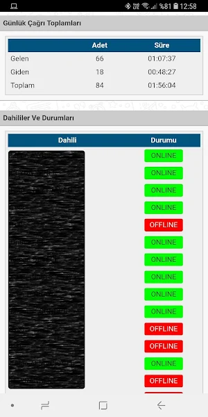 iexPBX Canlı Panel Screenshot 2
