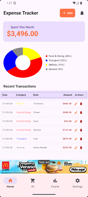 Smart Expense Tracker Screenshot 1