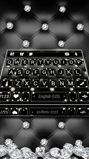 Black Pink Diamonds Keyboard Background Screenshot 0
