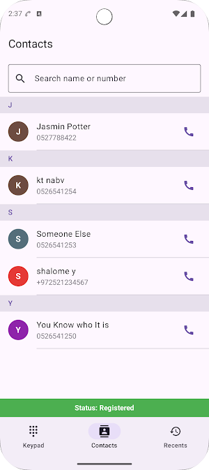 CenterCall – SIP Softphone Screenshot 1