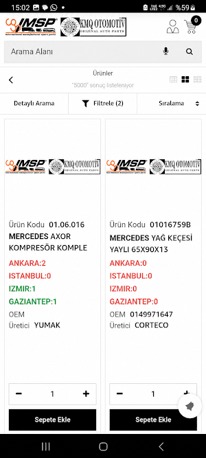 KMQ Otomotiv B2B Screenshot 0