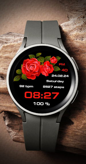 EY33 Red Roses Watchface Screenshot 0