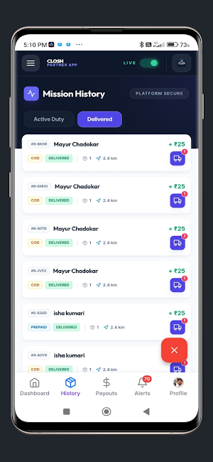 Closh Delivery Partner Screenshot 1