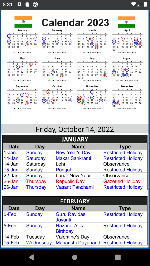 Calendar 2023 Screenshot 1