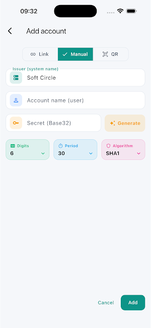 SOFT Authenticator Screenshot 1