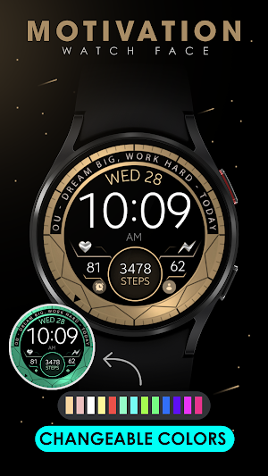 Gold Motivation watch face Screenshot 2