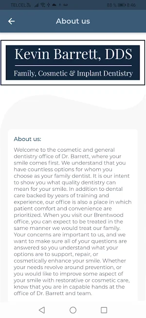 Dr. Kevin Barrett DDS Screenshot 2