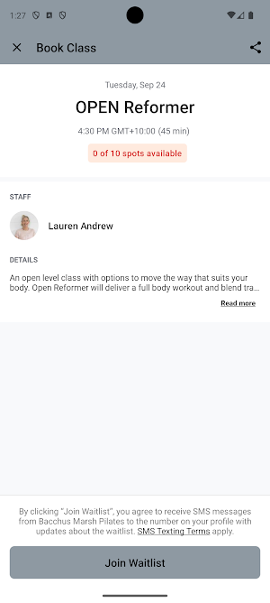 Bacchus Marsh Pilates Screenshot 2