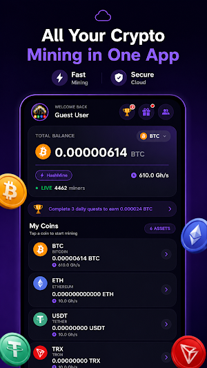 HashMine - Crypto Cloud Mining Screenshot 1