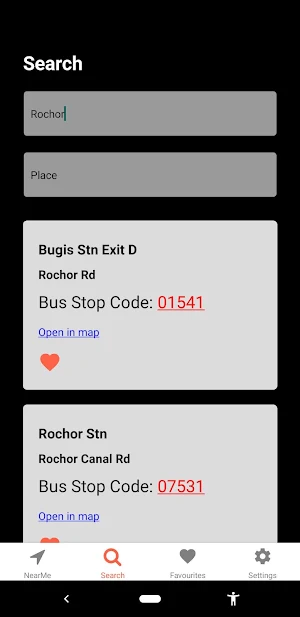 Singapore Bus Arrival Screenshot 3