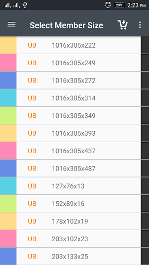Eurocode Steel Sections Screenshot 2