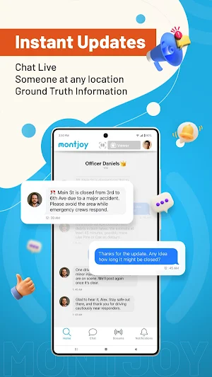 Montjoy: instant location chat Screenshot 1