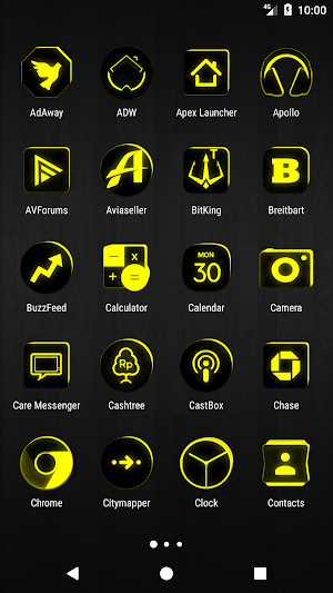 Flat Black and Yellow Icon Pack ✨Free✨ Screenshot 1