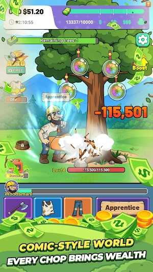 Idle Cash Lumber: Earn Money Screenshot 1