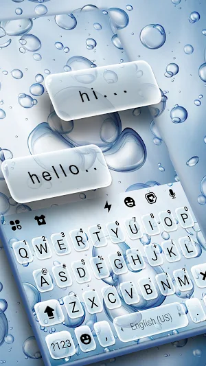 Water Bubbles Keyboard Background Screenshot 0