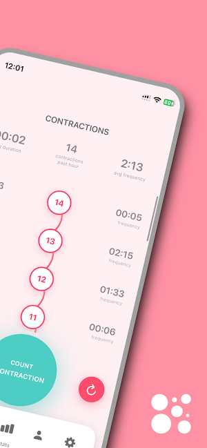 Contraction Timer & 9m Counter Screenshot 1