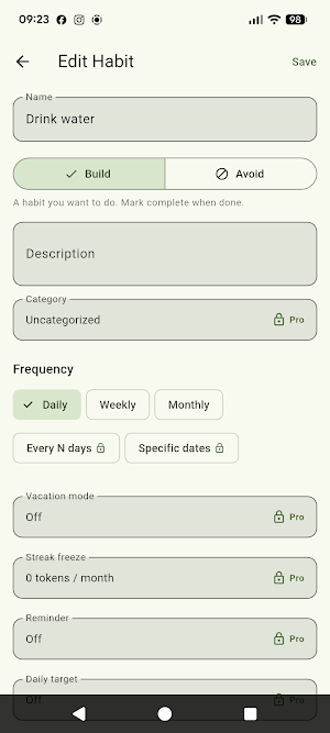 Vigor Habits Screenshot 2