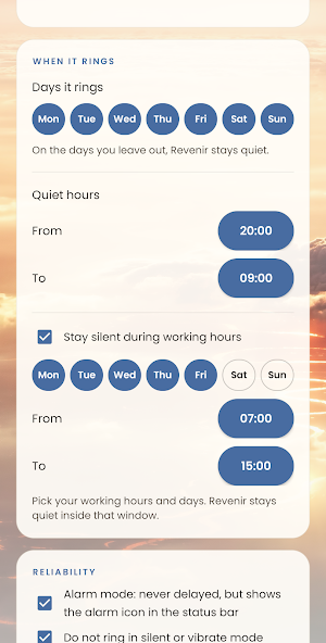 Revenir: mindfulness bell Screenshot 3