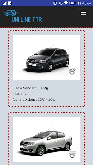 Rent a car - Uni line TTR Screenshot 1