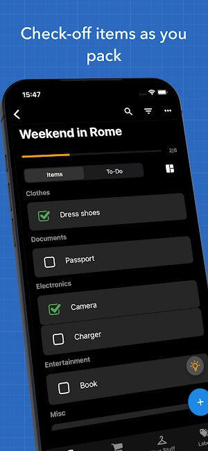 ezypack: Packing List & To-Do Screenshot 1