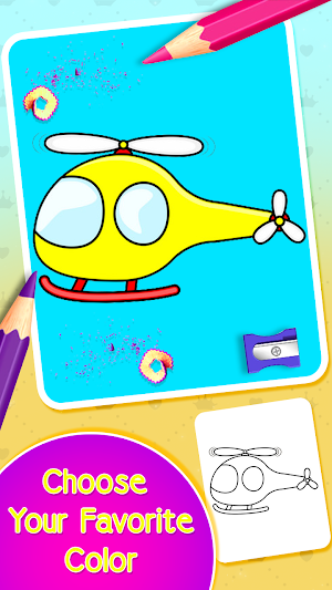 Planes Coloring Book & Drawing Game Screenshot 2