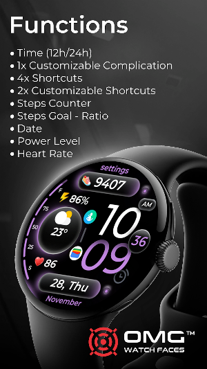 Digital Watch Face: OMG 53 Screenshot 3