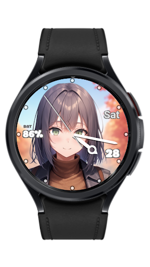 Anime Girls Analog Watch Face Screenshot 2