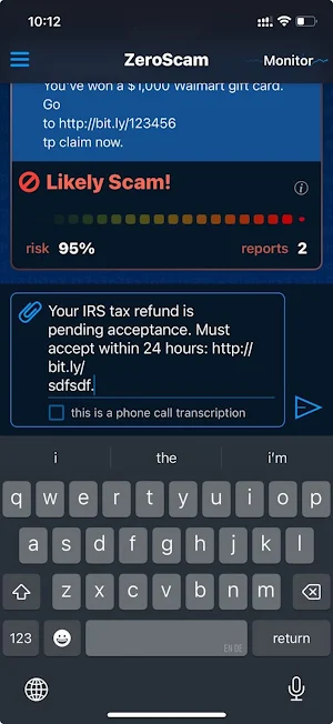 ZeroScam Screenshot 0