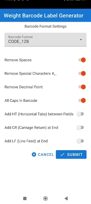 Weight Barcode Label Generator Screenshot 0