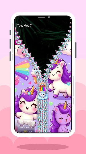 Kawaii Zipper Lock Screen Screenshot 2