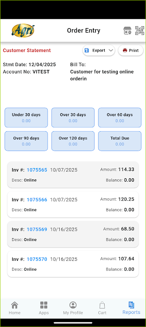 Agri Exotic Ordering Screenshot 3