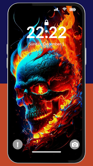 Hellfire Skull Wallpaper 4K Screenshot 1
