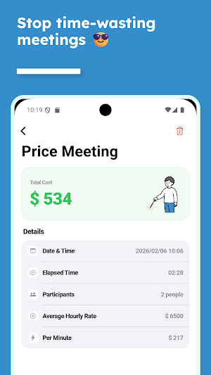 MeetBurn Meeting Cost Screenshot 3